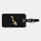 フェイクな金ゴールドのスキューバダイバーの荷物のラベル ラゲッジタグ (正面横)