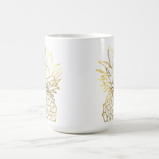 フェイクな金ゴールドのパイナップルコーヒー・マグ コーヒーマグカップ (中央)