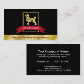 フェイクな金ゴールドのプードルペットグルーミングサービス 名刺 (正面/裏面)