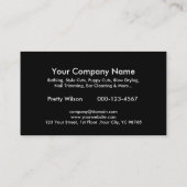 フェイクな金ゴールドのプードルペットグルーミングサービス 名刺 (裏面)