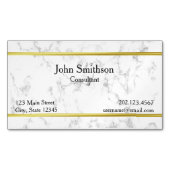 フェイクな金ゴールドのボーダーとのカスタムな大理石の質 マグネット名刺 (正面)