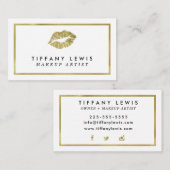 フェイクな金ゴールドのメーキャップアーティストの名刺 名刺 (正面/裏面)