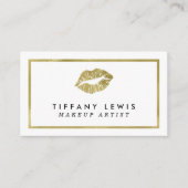 フェイクな金ゴールドのメーキャップアーティストの名刺 名刺 (正面)