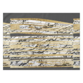 フェイクな金ゴールドのモダンな白黒の大理石は縞で飾ります テーブルクロス (正面(横))