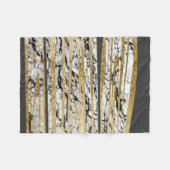 フェイクな金ゴールドのモダンな白黒の大理石は縞で飾ります フリースブランケット (正面(横))