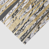 フェイクな金ゴールドのモダンな白黒の大理石は縞で飾ります 薄葉紙 (詳細)