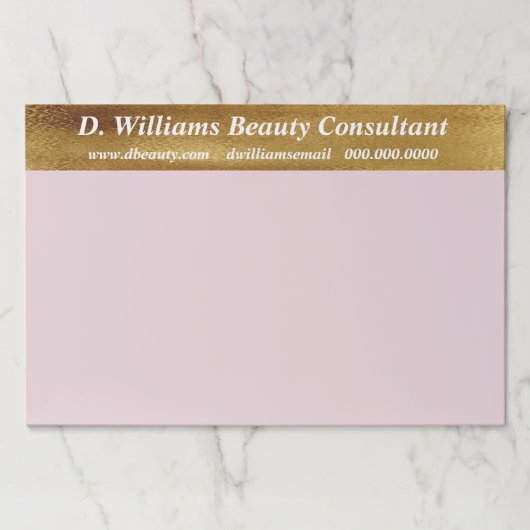 フェイクな金ゴールドのモノグラムの経営コンサルタント ペーパーパッド (正面)