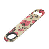 フェイクな金ゴールドのモノグラムの赤く素朴なバラ スピード栓抜き (裏面アングル)