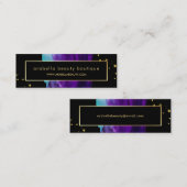 フェイクな金ゴールドの一見のアクセントのはっきりしたな水彩画のしぶき スキニー名刺 (正面/裏面)