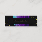 フェイクな金ゴールドの一見のアクセントのはっきりしたな水彩画のしぶき スキニー名刺 (裏面)