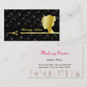 フェイクな金ゴールドの化粧品のメーキャップアーティストの美容院 名刺 (正面/裏面)