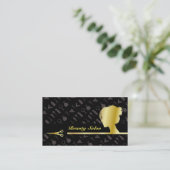 フェイクな金ゴールドの化粧品のメーキャップアーティストの美容院 名刺 (スタンド正面)