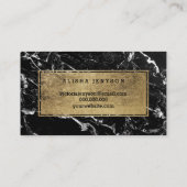 フェイクな金ゴールドの原稿の黒の大理石をmicroblading鞭 名刺 (裏面)