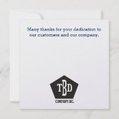 フェイクな金ゴールドの従業員賞5年のサービス サンキューカード (裏面)