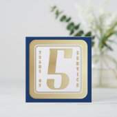 フェイクな金ゴールドの従業員賞5年のサービス サンキューカード (スタンド正面)