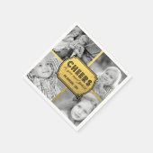 フェイクな金ゴールドの応援のコラージュ|の休日の写真のナプキン スタンダードカクテルナプキン (角)