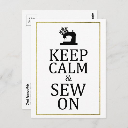 フェイクな金ゴールドの技術で縫うために穏やか保って下さい ポストカード (正面/裏面)