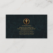 フェイクな金ゴールドの正義によってはかりで測られるエレガントでグランジな弁護士 名刺 (裏面)