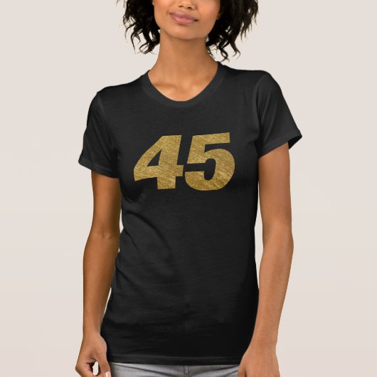 フェイクな金ゴールドの第45誕生日のTシャツの#45 Tシャツ (正面)