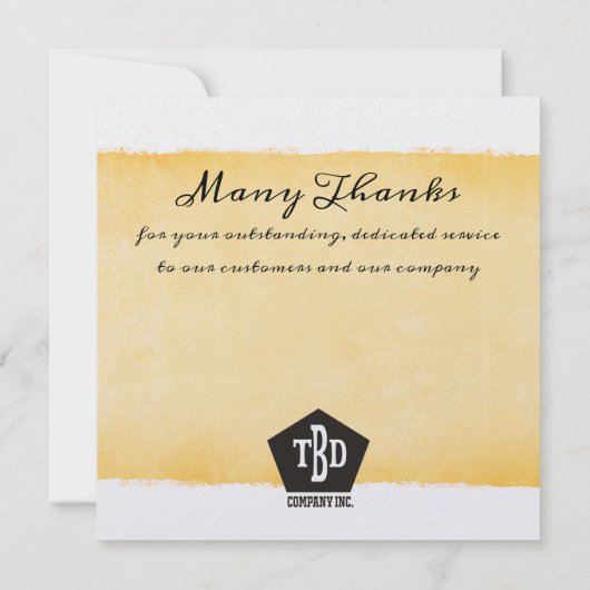 フェイクな金ゴールドの紋章の従業員20年記念日 招待状 (裏面)