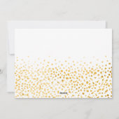 フェイクな金ゴールドの紙吹雪の幸せな休日の写真 シーズンカード (裏面)