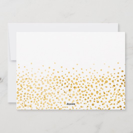 フェイクな金ゴールドの紙吹雪の幸せな休日の写真 シーズンカード (裏面)