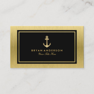 フェイクな金ゴールドの航海のないかりの名刺 名刺