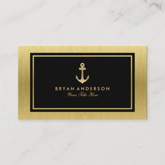 フェイクな金ゴールドの航海のないかりの名刺 名刺 (正面)