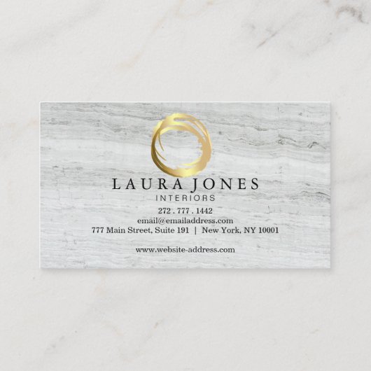 フェイクな金ゴールドの色彩の鮮やかな円デザイナー 名刺 (裏面)