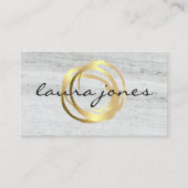 フェイクな金ゴールドの色彩の鮮やかな円デザイナー 名刺 (正面)