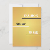 フェイクな金ゴールドの走路のファッション・ショーの誕生会 招待状 (裏面)