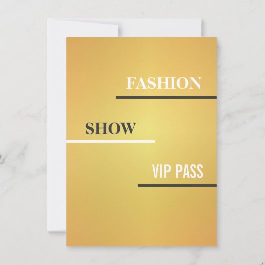 フェイクな金ゴールドの走路のファッション・ショーの誕生会 招待状 (裏面)