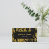 フェイクな金ゴールドの革スネークスキン 名刺 (スタンド正面)