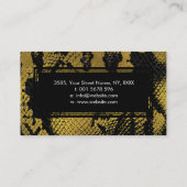 フェイクな金ゴールドの革スネークスキン 名刺 (裏面)