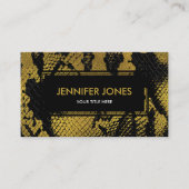 フェイクな金ゴールドの革スネークスキン 名刺 (正面)
