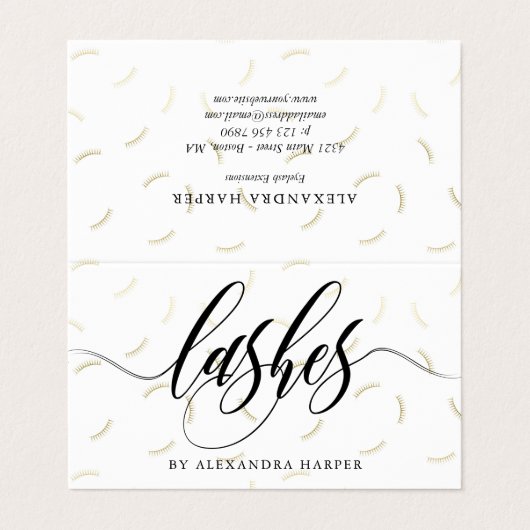 フェイクな金ゴールドの鞭の書道の鞭の芸術家のアフターケア 名刺 (外部フラット)