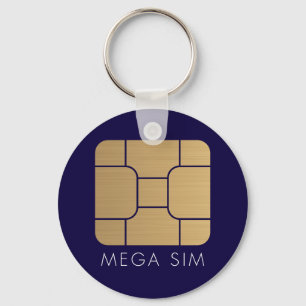 フェイクな金ゴールドの頭が切れるなSIMカードメガフォーマット キーホルダー