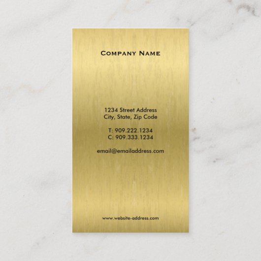 フェイクな金ゴールドの飛行機の名刺 名刺 (裏面)