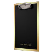 フェイクな金ゴールドの魅力的なボーダーとの黒 クリップボード (左)
