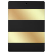 フェイクな金ゴールドの魅力的なボーダーとの黒 クリップボード (裏面)