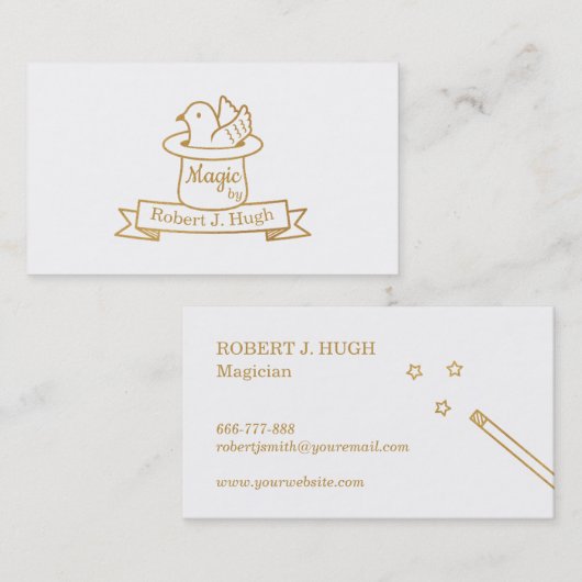 フェイクな金ゴールドの魔法は帽子の手品師で潜りました 名刺 (正面/裏面)