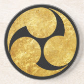 フェイクな金ゴールドのKobayakawa月曜日の日本のな一族 コースター (正面)