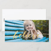 フェイクな金ゴールドは|の休日の写真カードを信じます シーズンカード (正面/裏面)