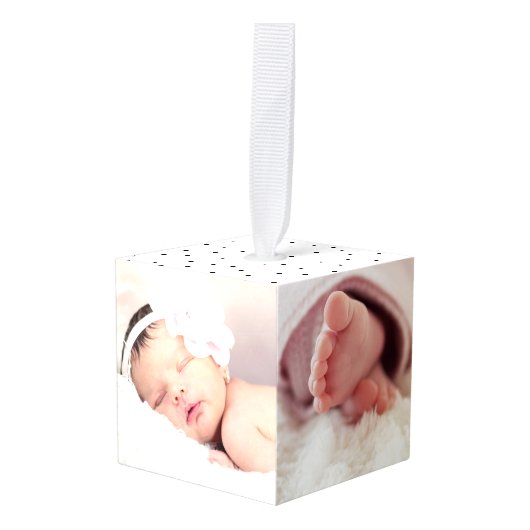 フェイクな金ゴールドフレームの誕生Statsのカスタムの写真 キューブオーナメント (正面アングル)