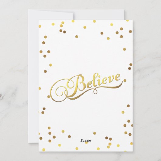 フェイクな金ゴールドホイルにシックな休日の写真を信じて下さい シーズンカード (裏面)