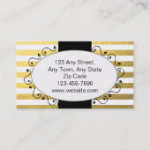フェイクな金ゴールドホイルのストライプなカップケーキのケーキのベーカリー 名刺 (裏面)