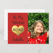 フェイクな金ゴールドホイルのハートのxoxoの写真 シーズンポストカード (正面/裏面)