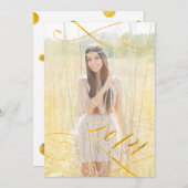 フェイクな金ゴールドホイルの卒業の招待状| 2014年 招待状 (正面/裏面)