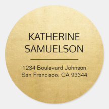 フェイクな金ゴールドホイルの名前及び差出人住所