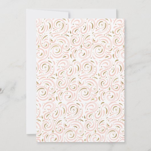 フェイクな金ゴールドホイルの女の子の洗礼の招待状 招待状 (裏面)